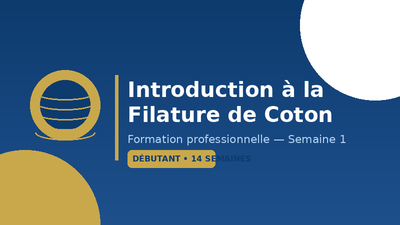 Introduction à la filature de coton